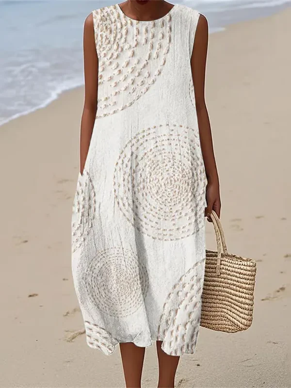 Marina™ | Vestido sin mangas con estampado artistico
