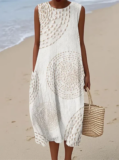 Marina™ | Vestido sin mangas con estampado artistico