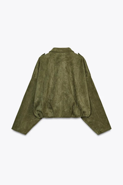 Sofía / Chaqueta de Ante con Estilo Aviador