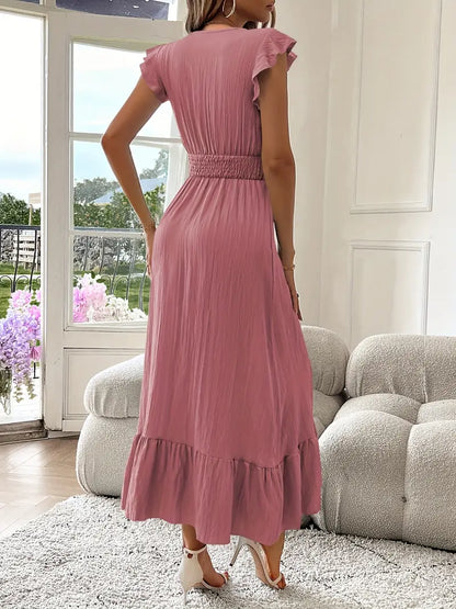 Carmen™ Vestido con escote cruzado, cintura fruncida y volantes