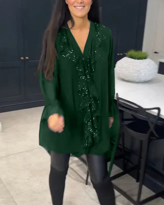 Belén - Blusa con volantes y estilo elegante