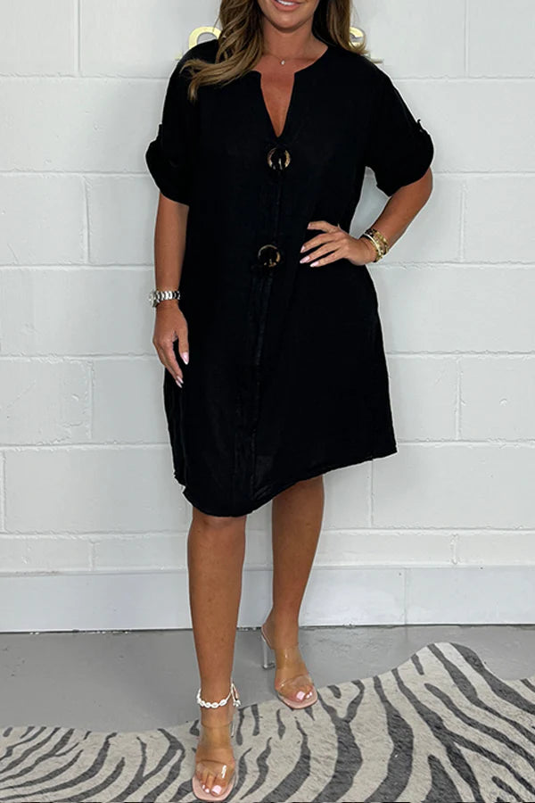 Andrea™ | Vestido con vestido frontales y estilo relajado