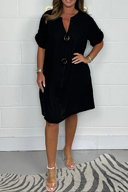 Andrea™ | Vestido con vestido frontales y estilo relajado