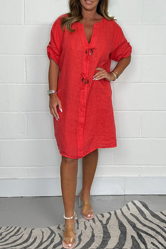 Andrea™ | Vestido con vestido frontales y estilo relajado