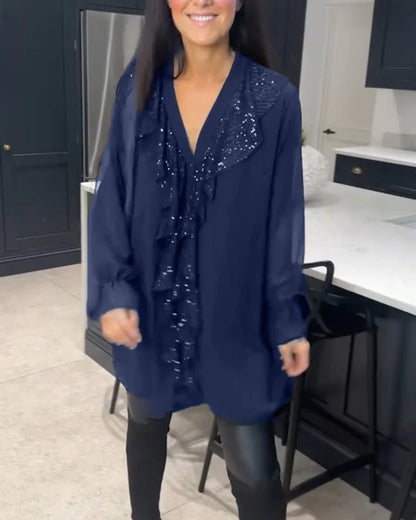 Belén - Blusa con volantes y estilo elegante