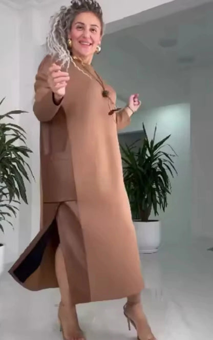 Alba - Vestido holgado con bolsillos y diseño patchwork