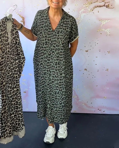 Katia – Vestido suelto con estampado animal print