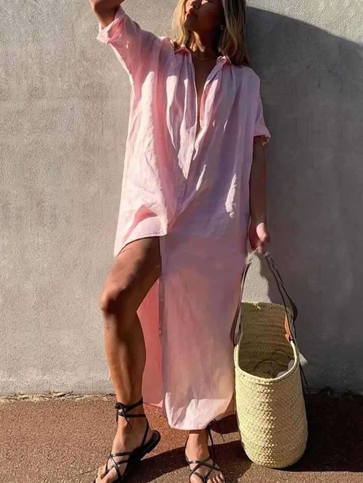 Fiona - Vestido camisero informal y elegante de verano