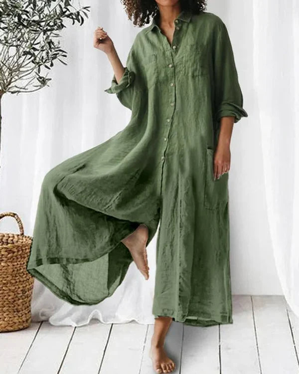 Jana™ Mono camisero ancho de estilo relajado