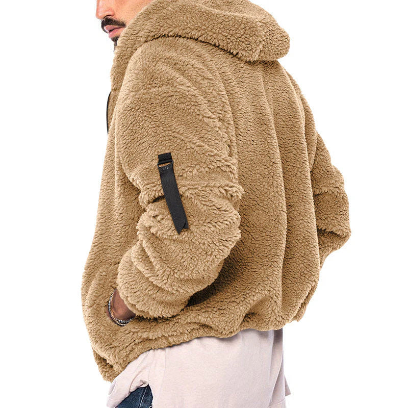 Chaqueta de invierno para hombre con forro de sherpa