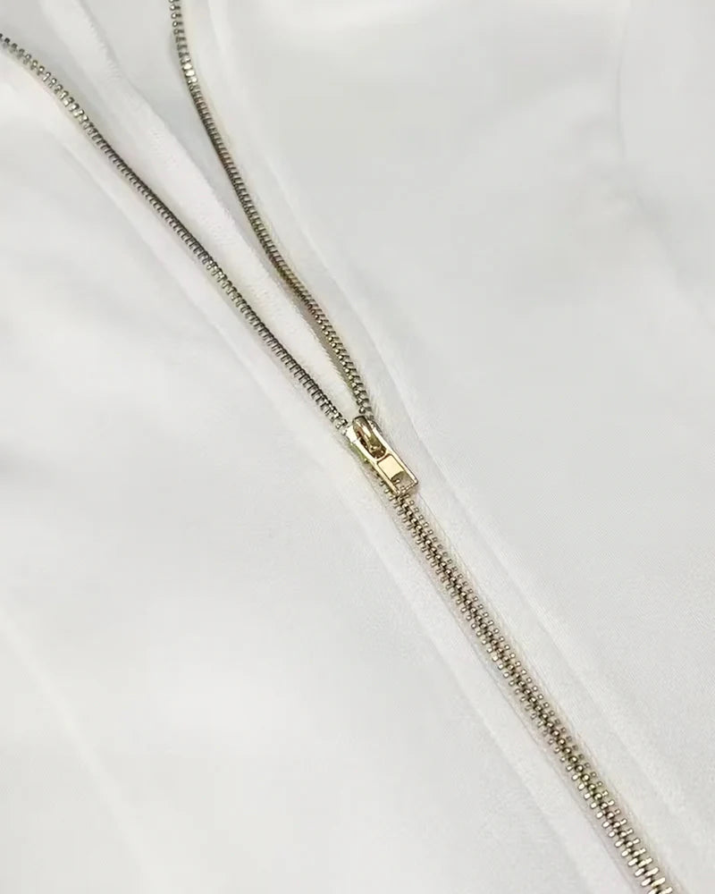 Rita - Vestido con cremallera y bajo de flecos