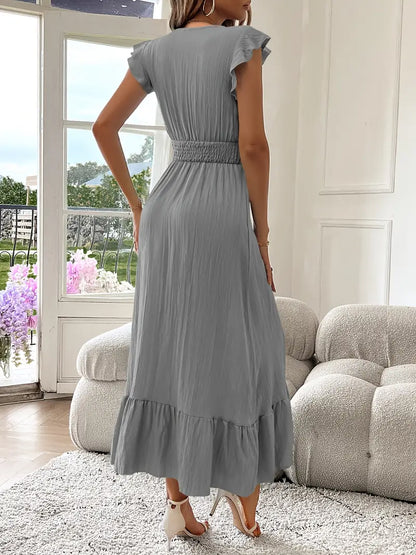 Carmen™ Vestido con escote cruzado, cintura fruncida y volantes