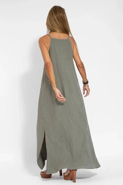 Lucía - Vestido largo minimalista de tirantes finos
