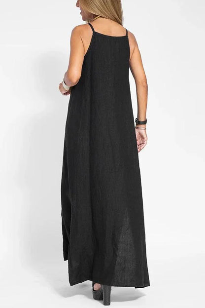 Lucía - Vestido largo minimalista de tirantes finos