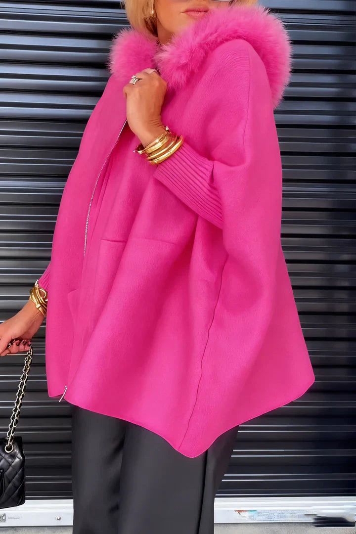 Lirio - Chaqueta con capucha y detalles de pelo