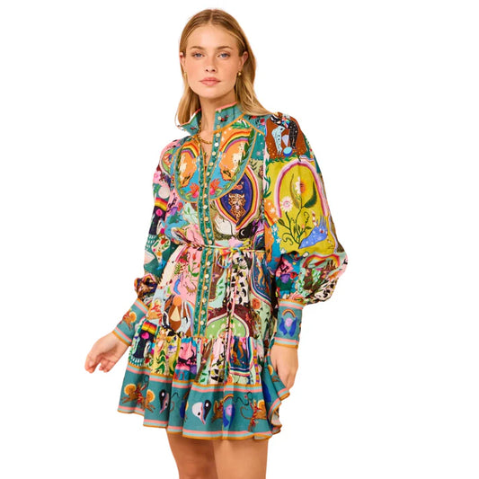 Tulum Graffiti – Vestido corto estampado y colorido