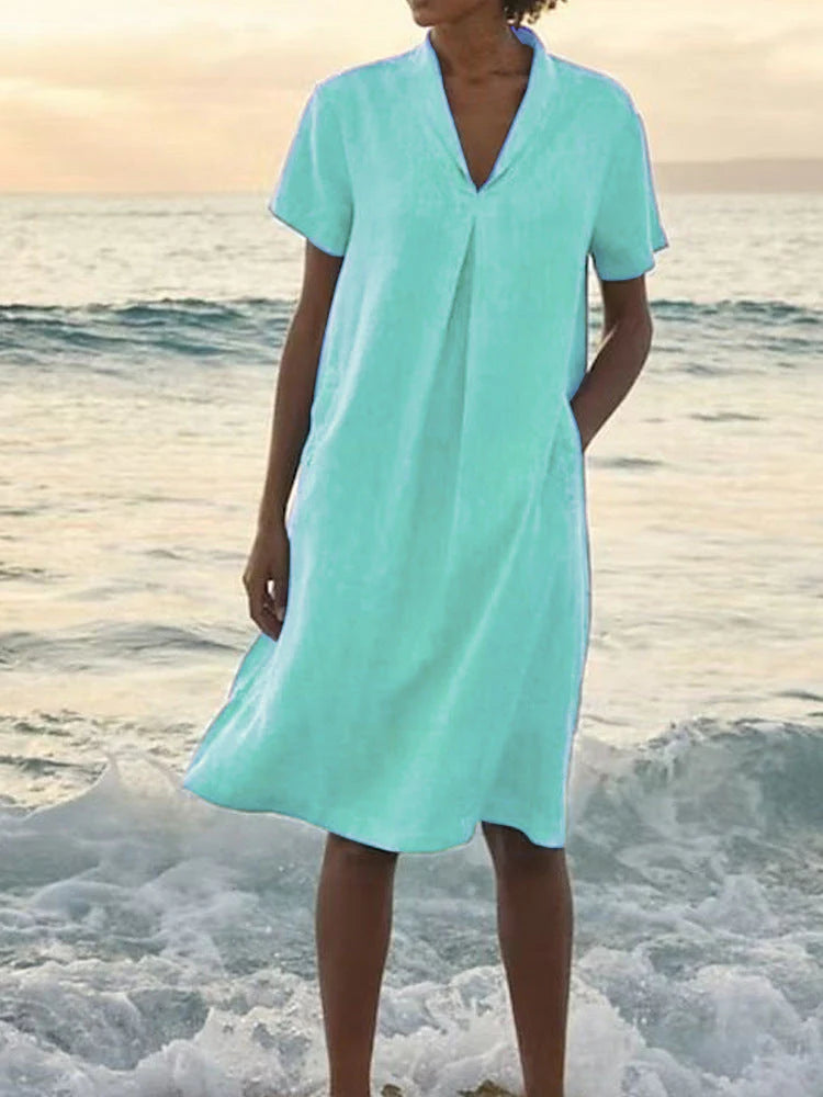 Irene™ | Vestido veraniego con bolsillos y escote en V fluido
