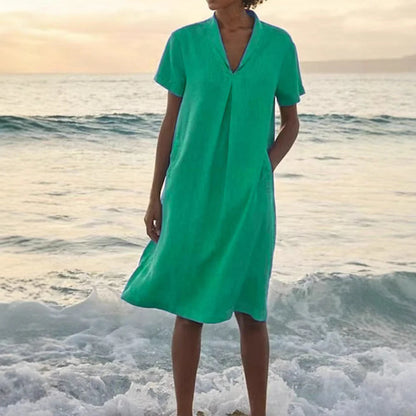 Irene™ | Vestido veraniego con bolsillos y escote en V fluido