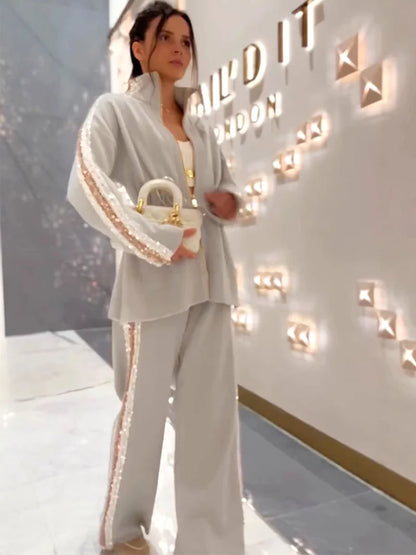 Sabina - Conjunto elegante con brillo lateral para mujer