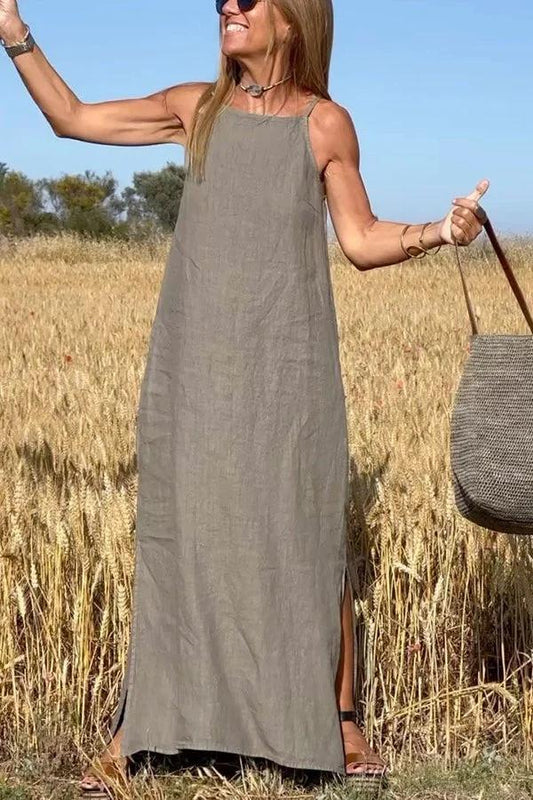Lucía - Vestido largo minimalista de tirantes finos