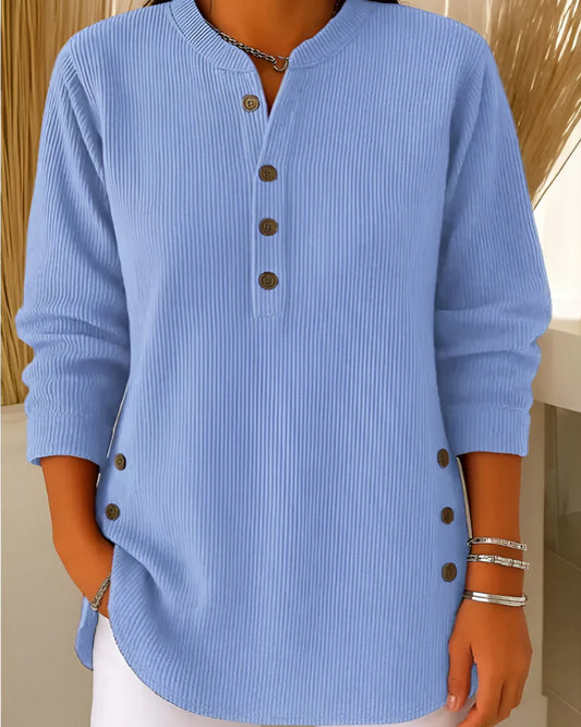 Neris - Blusa de punto moderno de manga larga