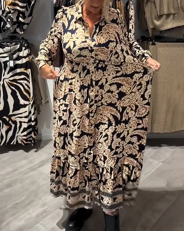Beatriz - Vestido camisero vintage con estampado floral