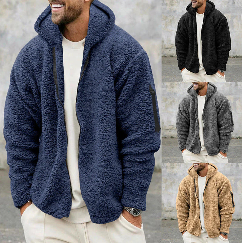 Chaqueta de invierno para hombre con forro de sherpa