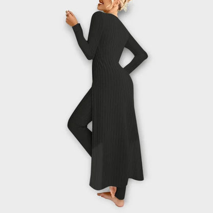 Zoe – Conjunto elegante de dos piezas acanalado