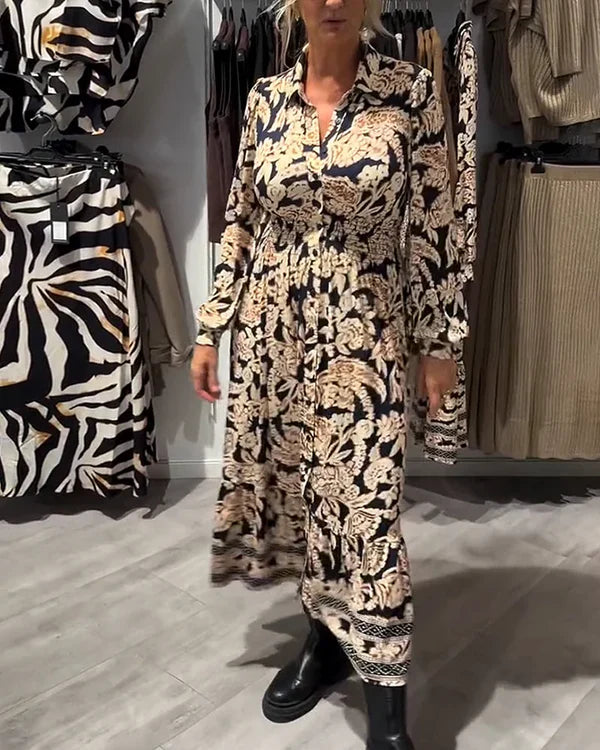 Beatriz - Vestido camisero vintage con estampado floral