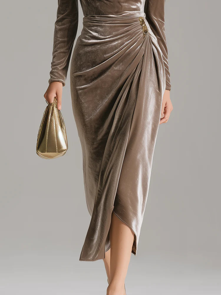 Bianca - Elegante vestido midi de terciopelo