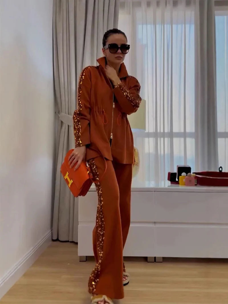 Sabina - Conjunto elegante con brillo lateral para mujer