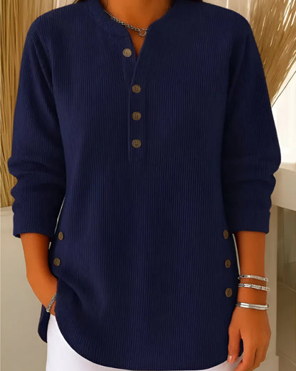 Neris - Blusa de punto moderno de manga larga