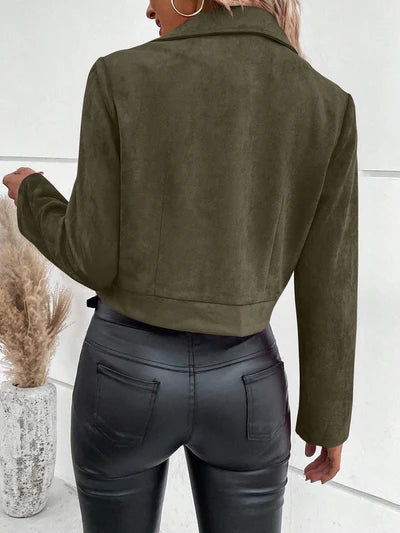 Olivia - Chaqueta de ante corta y elegante