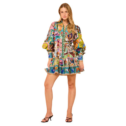 Tulum Graffiti – Vestido corto estampado y colorido