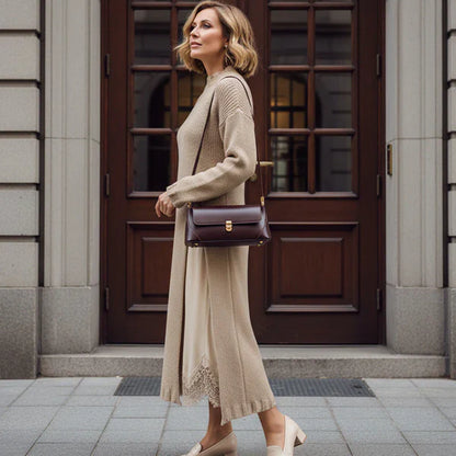 Oriana - Conjunto de punto con vestido lencero