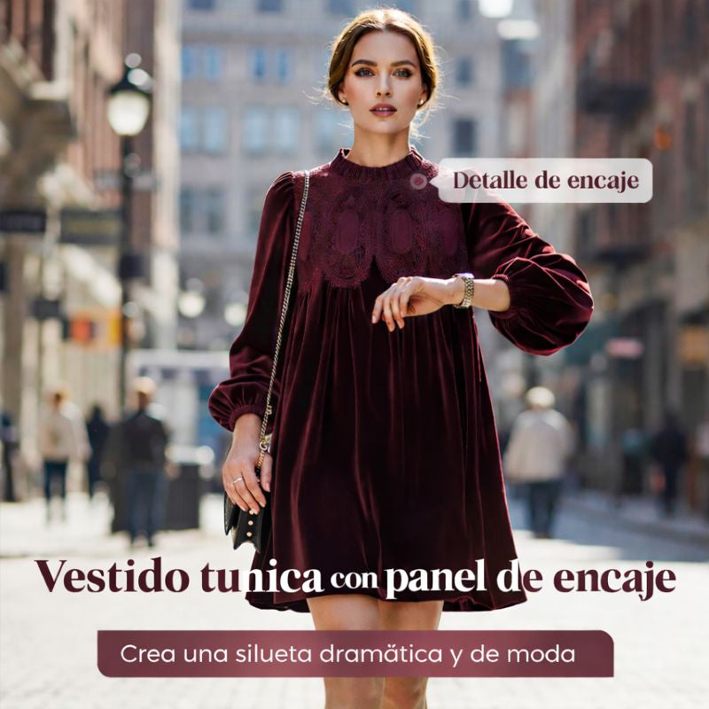 Paula – Vestido túnica de terciopelo con inspiración vintage