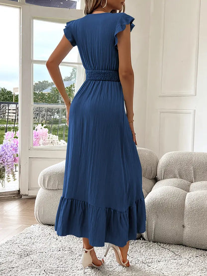 Carmen™ Vestido con escote cruzado, cintura fruncida y volantes