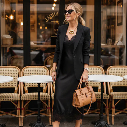 Oriana - Conjunto de punto con vestido lencero