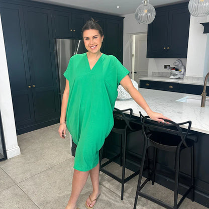 Gabriela™ – Vestido amplio de verano con escote en pico y estilo minimalista