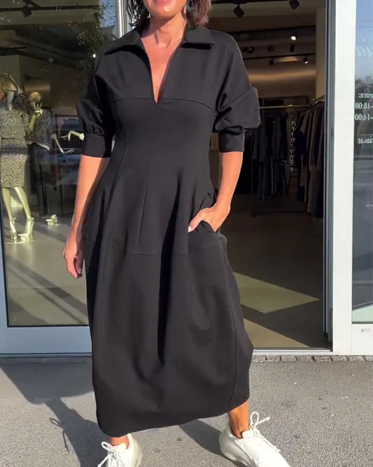 Carmen™ Vestido Esencial de Primavera con Cuello en V