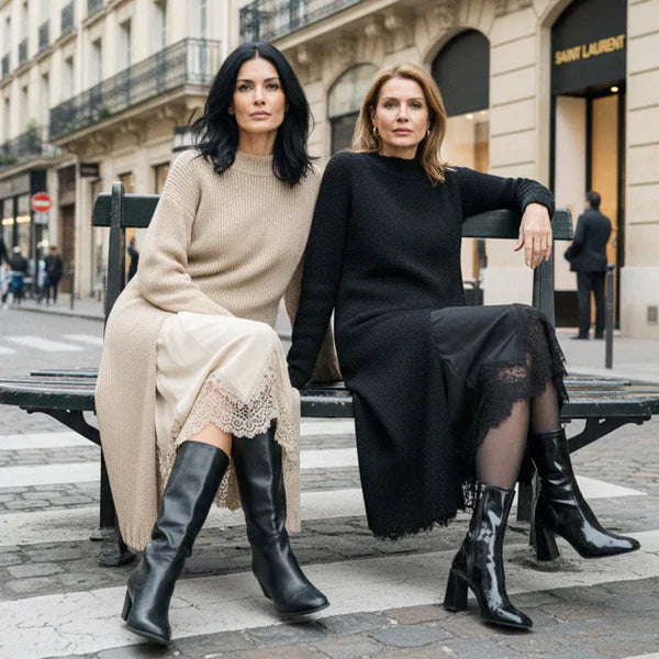 Oriana - Conjunto de punto con vestido lencero