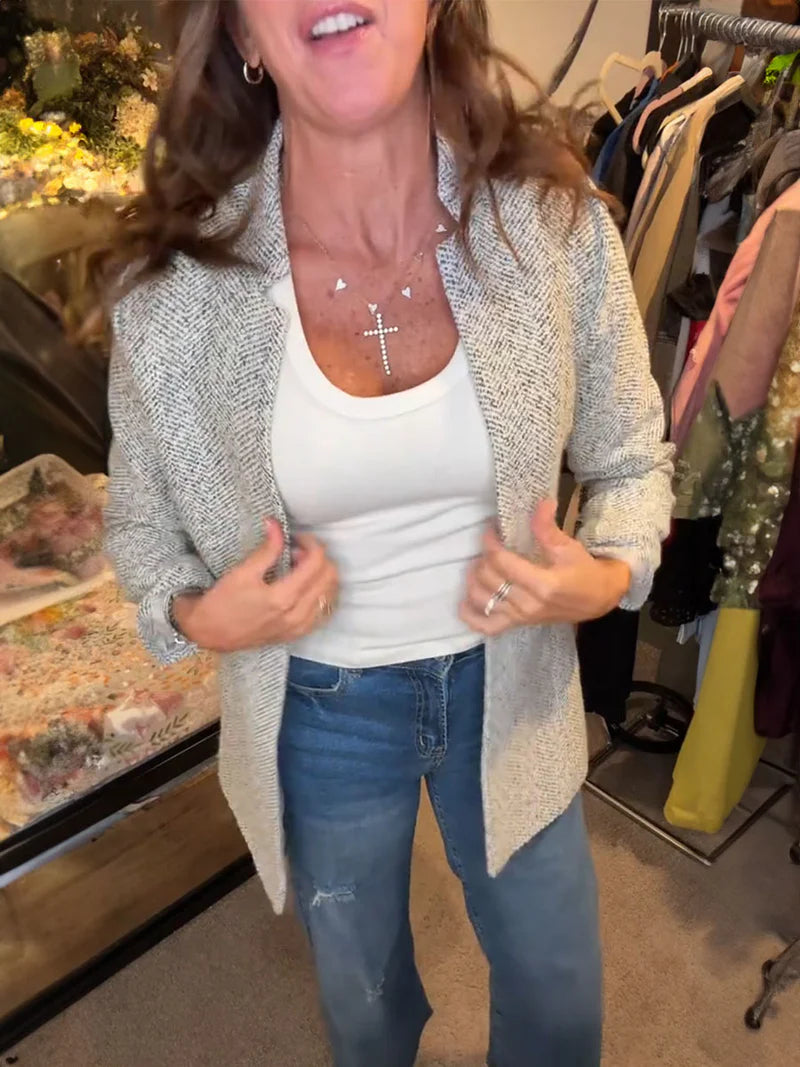 Ada - Chaqueta tipo blazer de punto estructurado