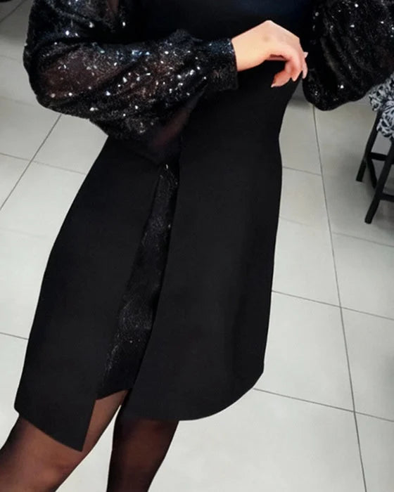 Greta – Vestido elegante con mangas abullonadas