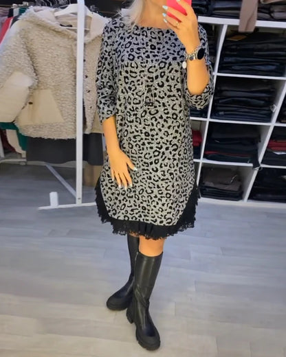 Yolanda - Vestido adelgazante con estampado de leopardo