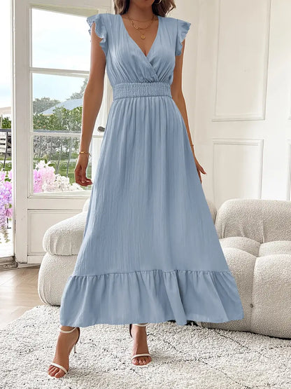 Carmen™ Vestido con escote cruzado, cintura fruncida y volantes