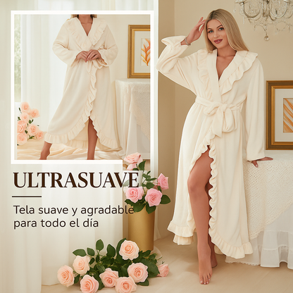Carla - Bata suave y esponjosa con volantes elegantes