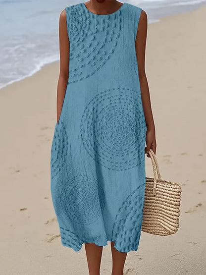 Marina™ | Vestido sin mangas con estampado artistico