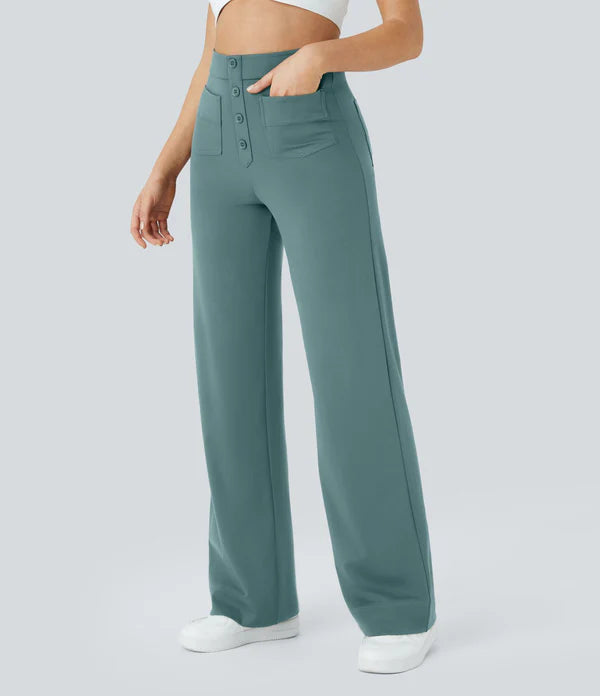 Jade- Pantalones elásticos de cintura alta