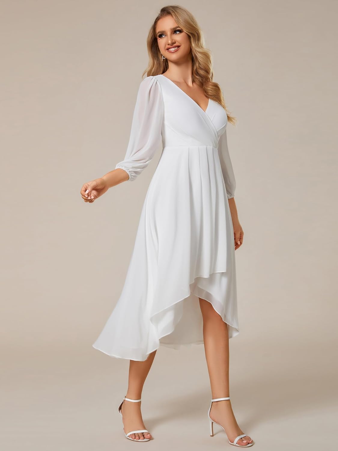 MIA - Vestido de escote en pico con bajo asimétrico