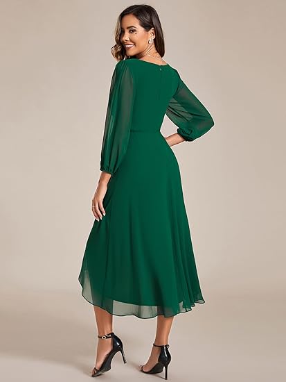 MIA - Vestido de escote en pico con bajo asimétrico